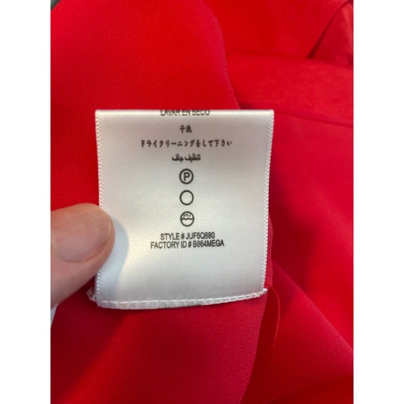 BCBGMaxazria XS Malia Strapless Dress in Red Berry Elastic Waist Ruffle NWT - Picture 13 of 15